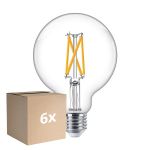 Lot 6x Philips MASTER Value LED Globe E27 93mm Filament Claire 5.9W 806lm - 922-927 Blanc Très Chaud | Meilleur Rendu De Couleur - Dimmable - Remplacement 60W