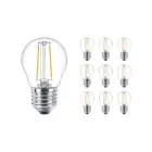 Lot 10x Philips Corepro LED Lustre E27 Boule Filament Claire 2W 250lm - 827 Blanc Très Chaud | Équivalent 25W