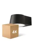 Lot 4x D'Lite Applique Murale Lira Noir 7W 600lm 830 Blanc Chaud | IP54
