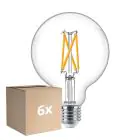 Lot 6x Philips MASTER Value LED Globe E27 93mm Filament Claire 5.9W 806lm - 922-927 Blanc Très Chaud | Meilleur Rendu De Couleur - Dimmable - Remplacement 60W