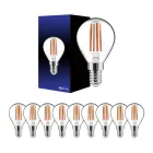 Lot 10x LED E14 Boule Filament Claire 4.5W 470lm - 827 | Dimmable - Remplacement 40W